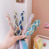 Pearl Hairbands Ribbon Headband Hoops Bow Wedding Bridal Headwear Bands