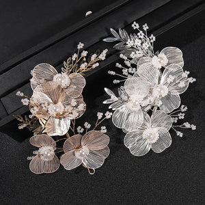 Pearl Hairbands Wrist Flower Wedding Accessories For Women