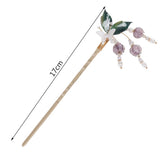 Vintage Rhinestone Leaf Hairpins Hanfu Accessories