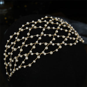 Beaded Pearl Headband for Bride Wedding Accessory