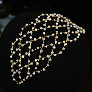 Beaded Pearl Headband for Bride Wedding Accessory