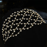 Beaded Pearl Headband for Bride Wedding Accessory