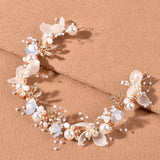 Pearl Headband White/Blue/Pink Flower Crowns
