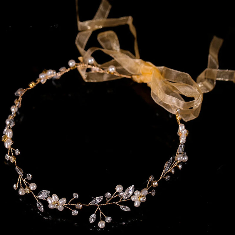 Pearl Headbands Rhinestone Flower Hairbands