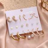 Geometric Silver Butterfly Circle Hoop Earrings Set for Women