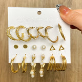 Geometric Silver Butterfly Circle Hoop Earrings Set for Women
