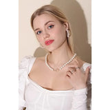 Pearl Hoop Earrings Lightweight Large Circle Pearl Earrings Jewelry