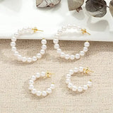 Pearl Hoop Earrings Lightweight Large Circle Pearl Earrings Jewelry