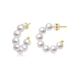 Pearl Hoop Earrings Lightweight Large Circle Pearl Earrings Jewelry