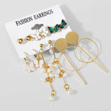 Bohemian Pearl Hoop Earrings Retro 6-Piece Set