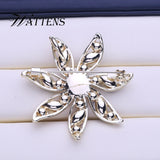Noble Flowers Pearl Brooch Pin Colored Zircon Bohemia Brooch