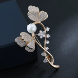 S925 Silver Flower Brooch for Women Fine Diamond Jewelry Christmas Pin