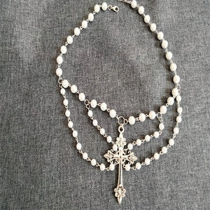 Pearl Large Cross Necklace for Women