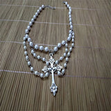 Pearl Large Cross Necklace for Women