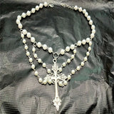 Pearl Large Cross Necklace for Women