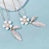 Pearl Leaf Flower Hair Comb Pin Set For Women Bridal Wedding Hair Accessories
