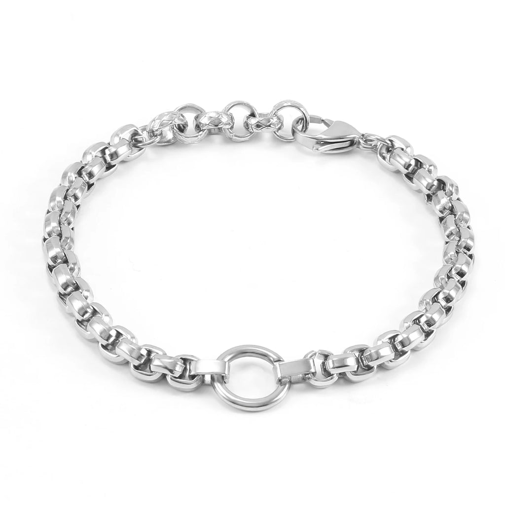 Stainless Steel Pearl Link Bracelet for Women