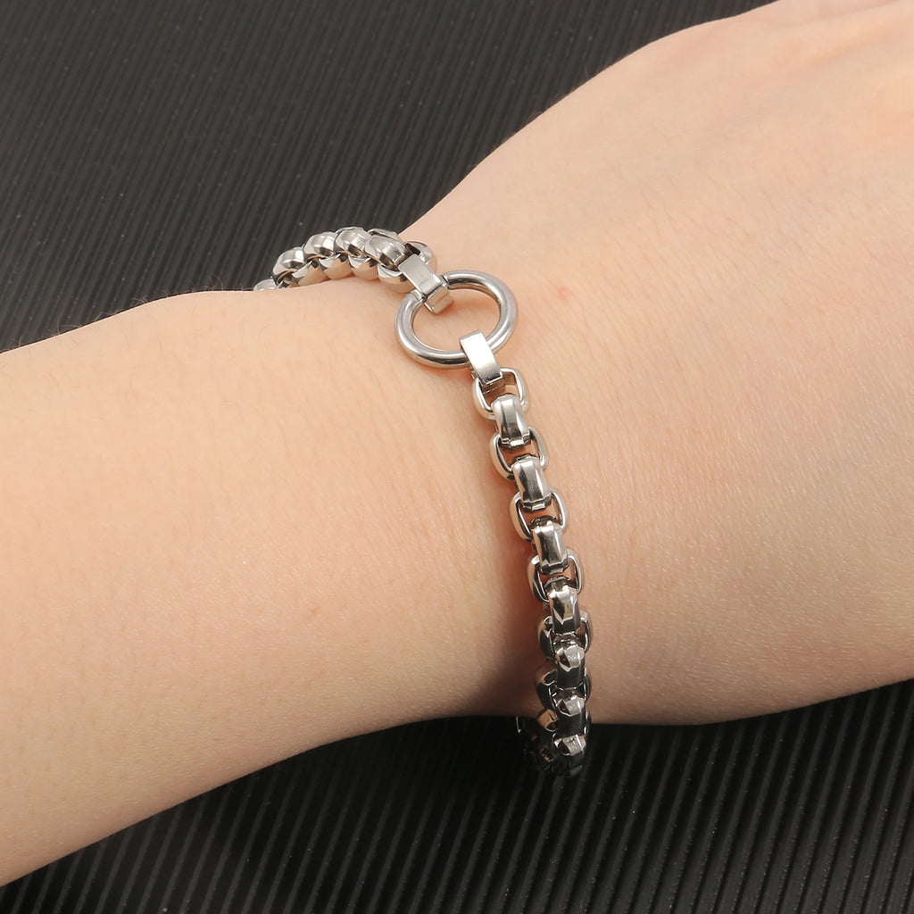 Stainless Steel Pearl Link Bracelet for Women