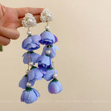 French Vintage Tassel Earrings Long Style Jewelry