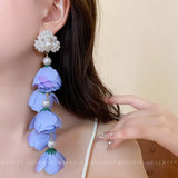 French Vintage Tassel Earrings Long Style Jewelry