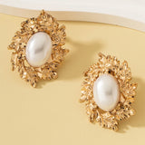 Metal Leaves Clip On Earrings Vintage Style