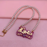 Pearl Name Necklace Acrylic Jewelry Stainless steel Choker Necklace