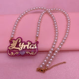Pearl Name Necklace Acrylic Jewelry Stainless steel Choker Necklace