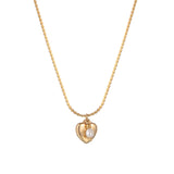 Pearl Name Necklace Double Layer Chain Stainless Steel Engrave for Woman