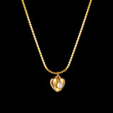 Pearl Name Necklace Double Layer Chain Stainless Steel Engrave for Woman