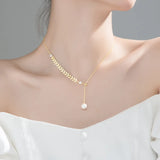 925 Silver Pearl Necklace for Girls