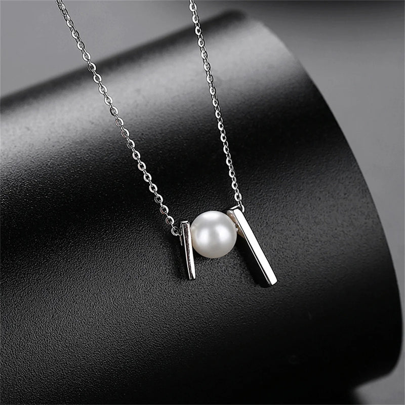 925 Silver Pearl Necklace for Women Clavicle Pendant