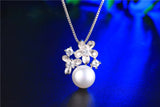 925 Silver Pearl Necklace for Women Girls Charms