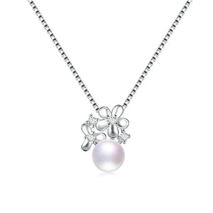 925 Silver Pearl Necklace for Women Girls Charms
