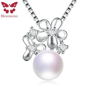 925 Silver Pearl Necklace for Women Girls Charms