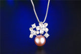 925 Silver Pearl Necklace for Women Girls Charms