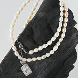 Dainty Pearl Necklace 925 Sterling Silver Elegant Pendant Jewelry