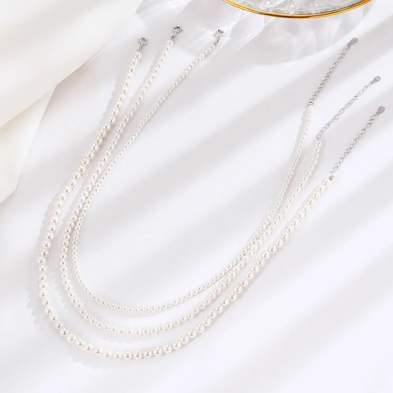 925 Silver Pearl Necklace Shell Personality Fine Jewelry