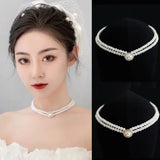 Pearl Necklace Earrings Ring Sets Wedding Jewelry Sets Bride Jewelry Set