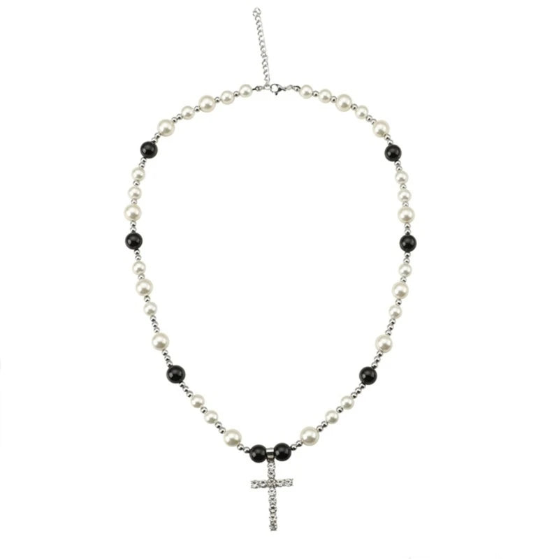 Layered Pearl Pendant Necklace Punk Pendant Necklace Gift for Girl