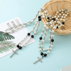 Layered Pearl Pendant Necklace Punk Pendant Necklace Gift for Girl