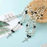 Layered Pearl Pendant Necklace Punk Pendant Necklace Gift for Girl