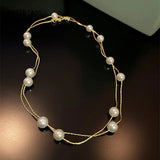 Multilayer Pearl Necklace Women's Collarbone Chain
