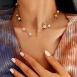 Multilayer Pearl Necklace Women's Collarbone Chain