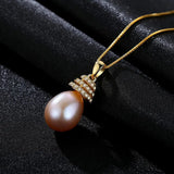 Real Pearl Necklace Pendant 925 Sterling Silver Jewelry