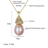 Real Pearl Necklace Pendant 925 Sterling Silver Jewelry