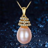 Real Pearl Necklace Pendant 925 Sterling Silver Jewelry
