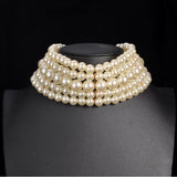 African Pearl Necklace & Pendant Layer Torques Set