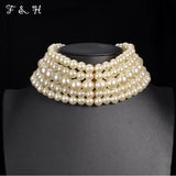 African Pearl Necklace & Pendant Layer Torques Set