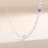 925 Silver Pearl Necklace Heart Charm Wedding Jewelry Set