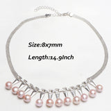 Women's Pearl Necklace Zinc Alloy 19.69 Inch